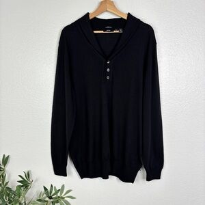 HUGO BOSS Slim Fit Extra Fine Merino Wool V-Neck Sweater - XXL